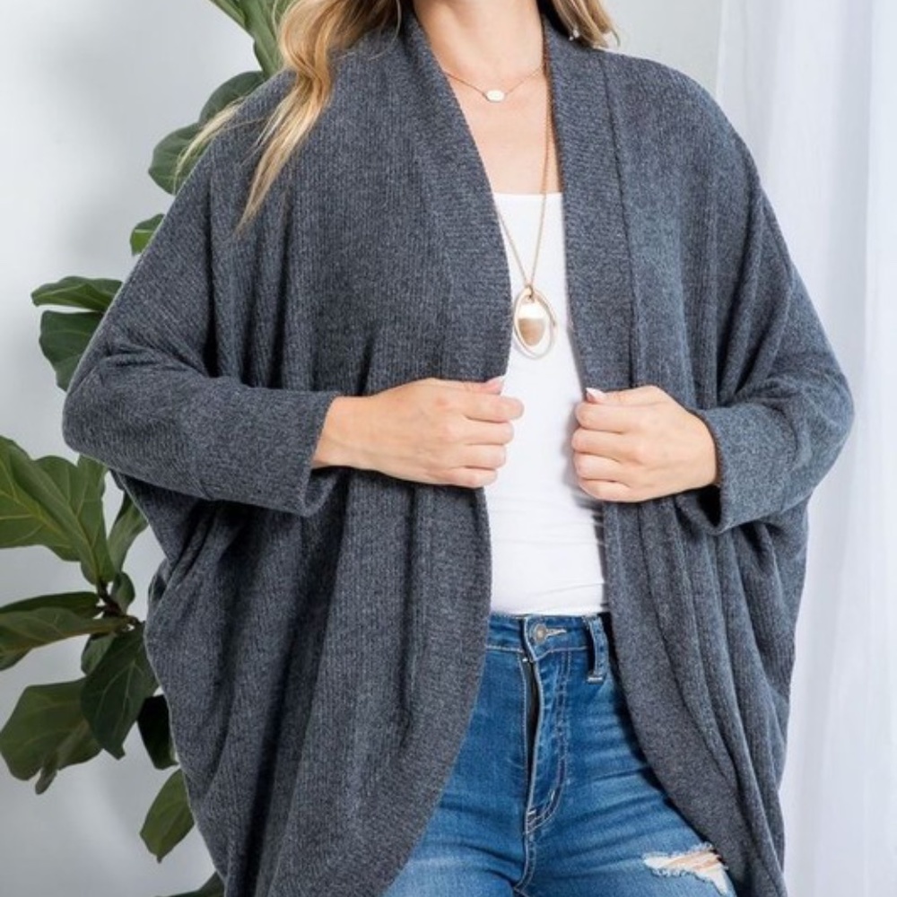 Banded Rib Sweater Cardigan - Picture 3 of 6